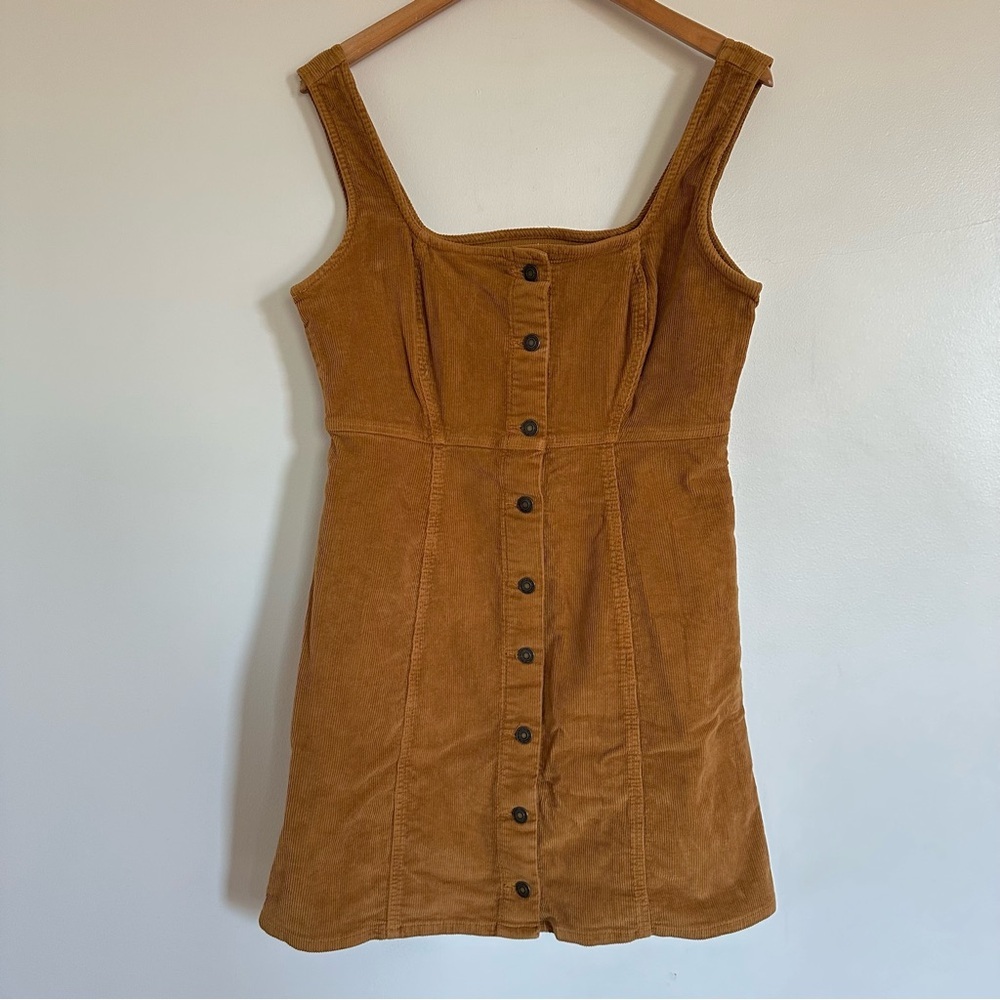 SO Button Down Corduroy Pinafore Dress Size Large Academia Cottagecore Retro - Picture 2 of 12